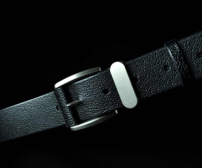 Чоловічий шкіряний ремінь Kremen чорний структурний 4 см (класична пряжка)