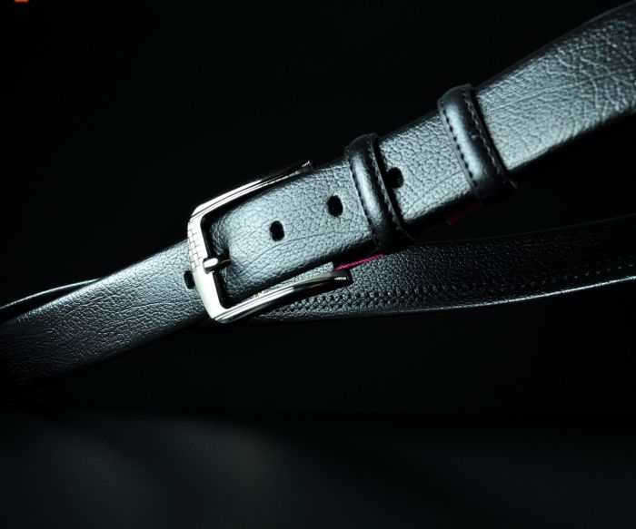 Шкіряний чоловічий ремінь De Esse з фактурної шкіри, класична пряжка (3,7 см)