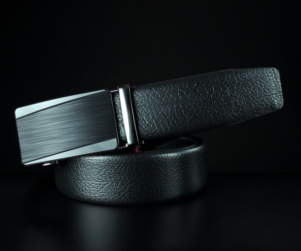 Чоловічий шкіряний ремінь De Esse з дрібнозернистою фактурою, пряжка автомат (3,5 см)
