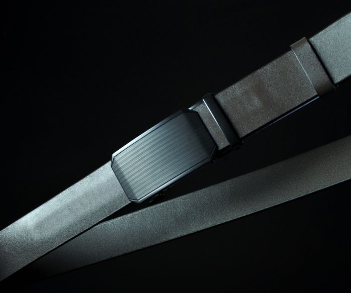 Чоловічий шкіряний ремінь SFIP автомат коричневий гладкий (3,5 см)