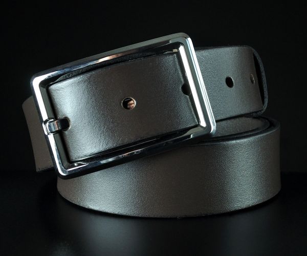 Шкіряний ремінь унісекс коричневий гладкий (3,5 см)