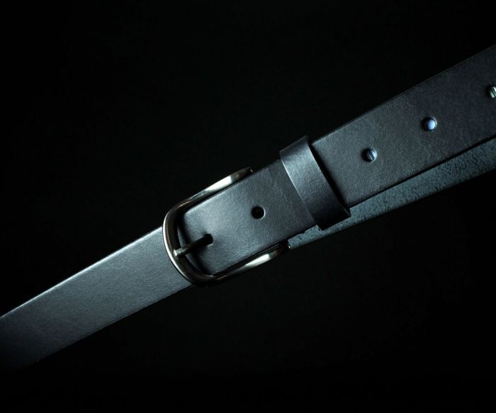 Жіночий шкіряний ремінь Sfip чорний, гладкий (3,5 см)