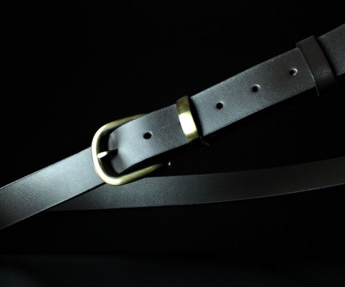 Жіночий шкіряний пасок Sfip, коричневий гладкий (3 см)