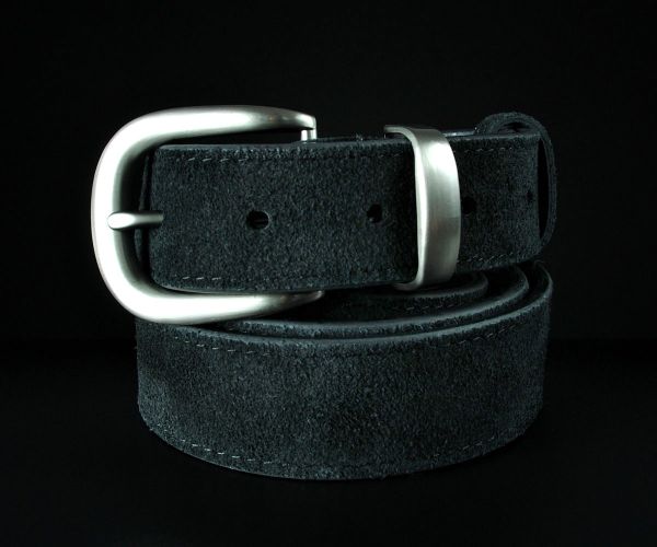 Жіночий замшевий ремінь Sfip чорний (3 см)