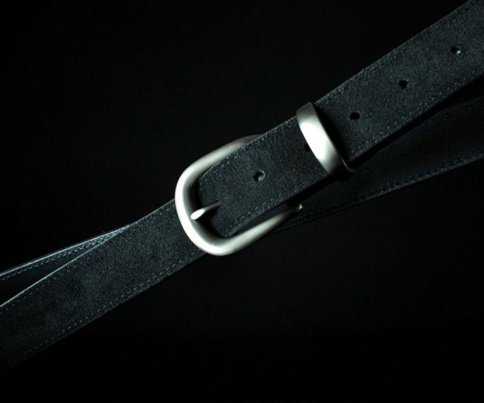 Жіночий замшевий ремінь Sfip чорний (3 см)