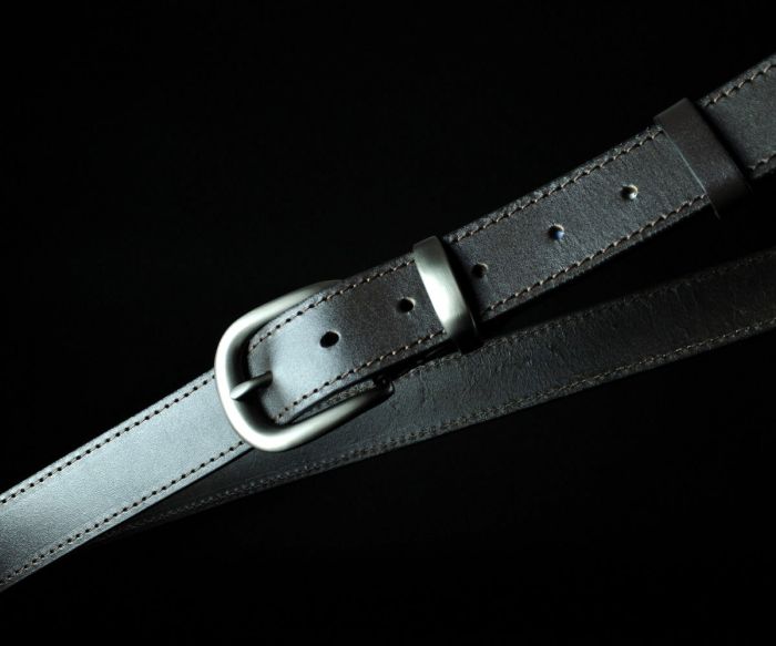 Жіночий шкіряний ремінь Sfip коричневий, прошитий (3 см)