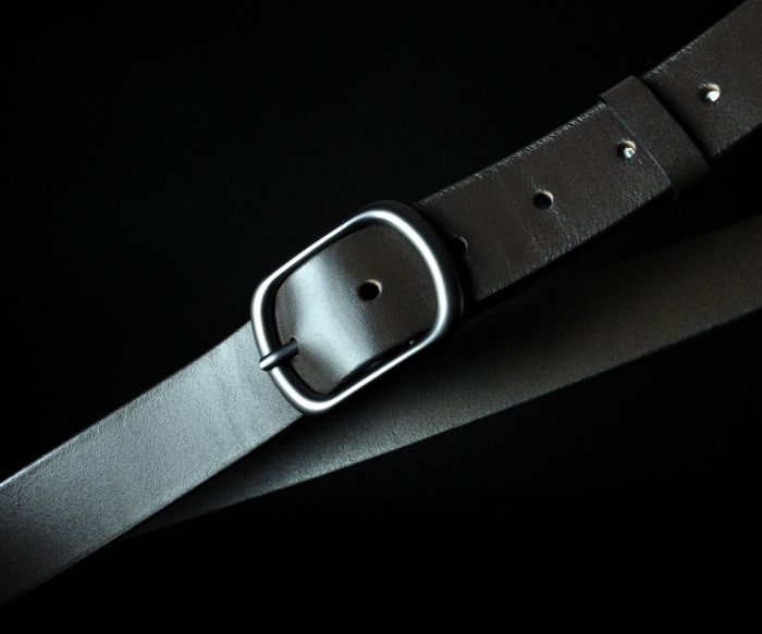 Жіночий шкіряний ремінь Sfip темно-коричневий, гладкий (3,5 см)