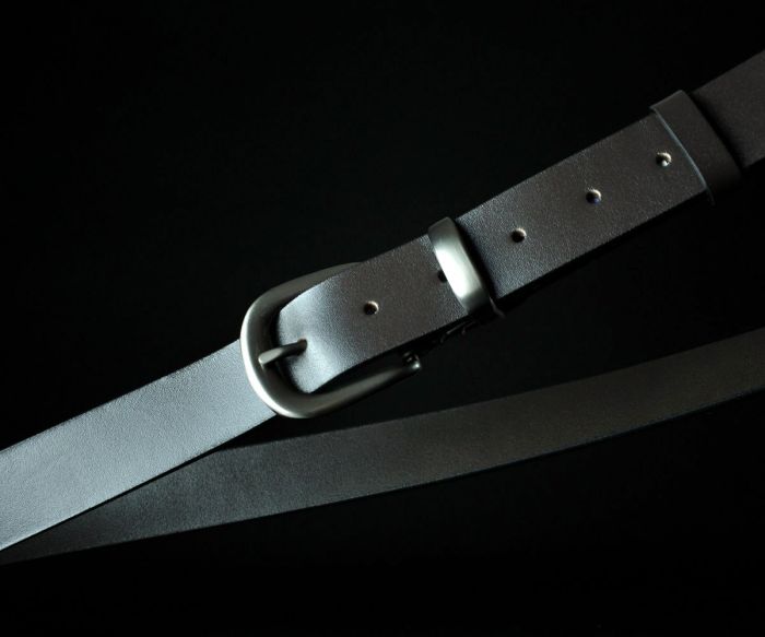 Жіночий шкіряний ремінь Sfip темно-коричневий, гладкий (3 см)