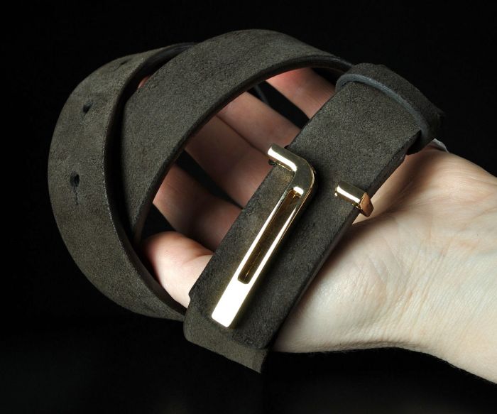 Жіночий пасок Kremen із натуральної замші коричневого кольору (3 см)