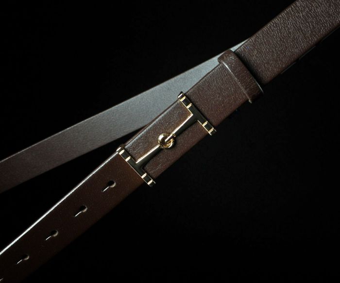 Жіночий коричневий ремінь Kremen зі слабо вираженою текстурою (3 см)