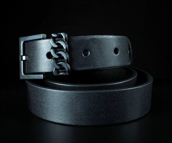 Жіночий шкіряний ремінь Kremen чорний, гладкий (3 см)